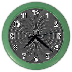 Abstract Metallic Spirals, Silver Color, Dark Grey, Graphite Colour Color Wall Clock by Casemiro