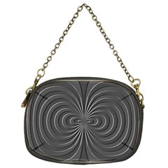 Abstract Metallic Spirals, Silver Color, Dark Grey, Graphite Colour Chain Purse (one Side) by Casemiro