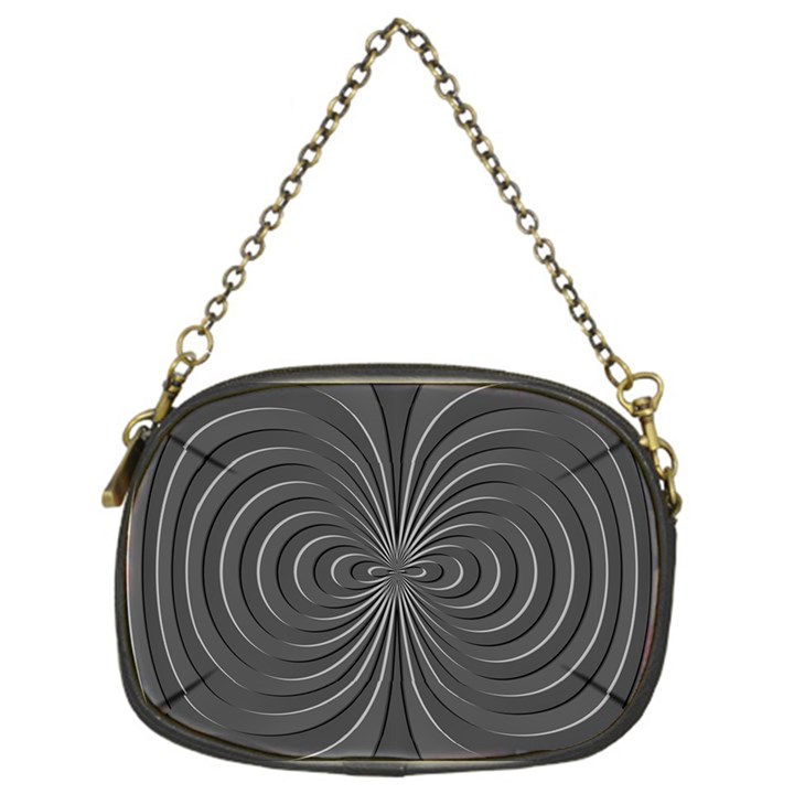 Abstract metallic spirals, silver color, dark grey, graphite colour Chain Purse (One Side)