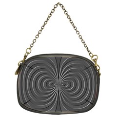 Abstract Metallic Spirals, Silver Color, Dark Grey, Graphite Colour Chain Purse (two Sides) by Casemiro