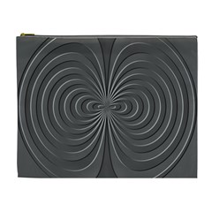 Abstract Metallic Spirals, Silver Color, Dark Grey, Graphite Colour Cosmetic Bag (xl)