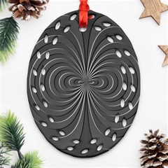 Abstract Metallic Spirals, Silver Color, Dark Grey, Graphite Colour Ornament (oval Filigree) by Casemiro