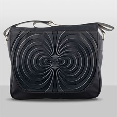 Abstract Metallic Spirals, Silver Color, Dark Grey, Graphite Colour Messenger Bag by Casemiro