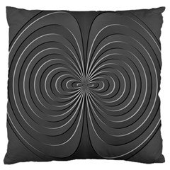 Abstract Metallic Spirals, Silver Color, Dark Grey, Graphite Colour Large Cushion Case (one Side) by Casemiro