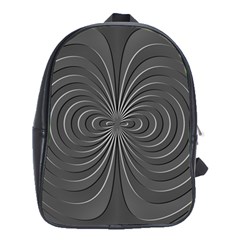 Abstract Metallic Spirals, Silver Color, Dark Grey, Graphite Colour School Bag (xl) by Casemiro