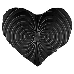 Abstract Metallic Spirals, Silver Color, Dark Grey, Graphite Colour Large 19  Premium Heart Shape Cushions by Casemiro