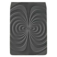 Abstract Metallic Spirals, Silver Color, Dark Grey, Graphite Colour Removable Flap Cover (l) by Casemiro