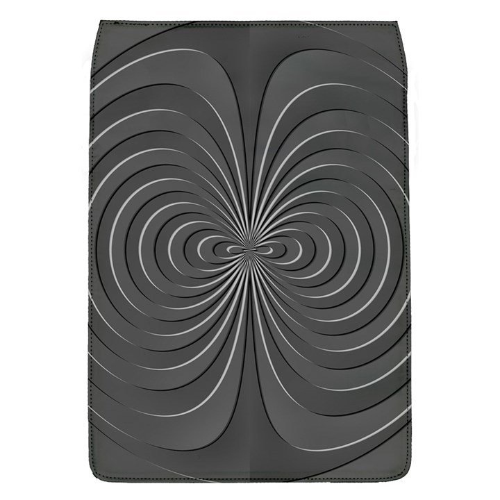 Abstract metallic spirals, silver color, dark grey, graphite colour Removable Flap Cover (L)