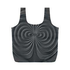 Abstract Metallic Spirals, Silver Color, Dark Grey, Graphite Colour Full Print Recycle Bag (m) by Casemiro