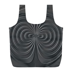 Abstract Metallic Spirals, Silver Color, Dark Grey, Graphite Colour Full Print Recycle Bag (l) by Casemiro