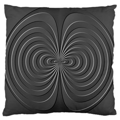 Abstract Metallic Spirals, Silver Color, Dark Grey, Graphite Colour Large Flano Cushion Case (two Sides) by Casemiro