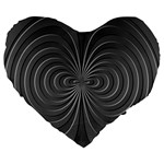 Abstract metallic spirals, silver color, dark grey, graphite colour Large 19  Premium Flano Heart Shape Cushions Front