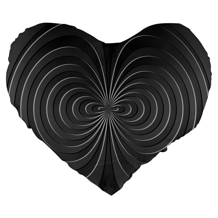 Abstract metallic spirals, silver color, dark grey, graphite colour Large 19  Premium Flano Heart Shape Cushions