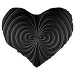 Abstract metallic spirals, silver color, dark grey, graphite colour Large 19  Premium Flano Heart Shape Cushions Back