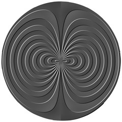 Abstract Metallic Spirals, Silver Color, Dark Grey, Graphite Colour Wooden Puzzle Round by Casemiro