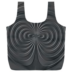 Abstract Metallic Spirals, Silver Color, Dark Grey, Graphite Colour Full Print Recycle Bag (xxxl)