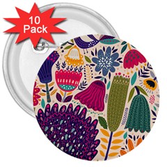 Spring Pattern 3  Buttons (10 pack) 