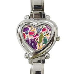 Spring Pattern Heart Italian Charm Watch