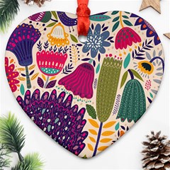 Spring Pattern Heart Ornament (Two Sides)