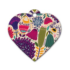 Spring Pattern Dog Tag Heart (Two Sides)