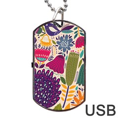 Spring Pattern Dog Tag USB Flash (Two Sides)