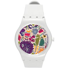 Spring Pattern Round Plastic Sport Watch (M)