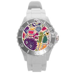 Spring Pattern Round Plastic Sport Watch (L)