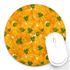 When Cheese Is Love Round Mousepads by designsbymallika