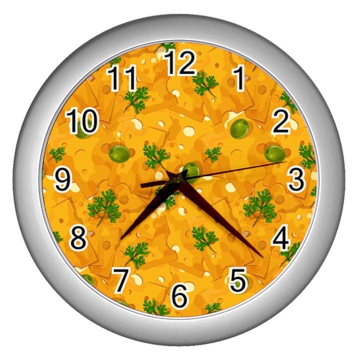 When Cheese Is Love Wall Clock (Silver)