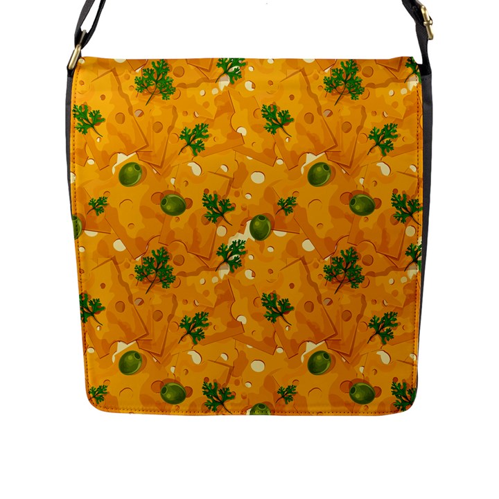 When Cheese Is Love Flap Closure Messenger Bag (L)