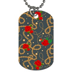 Golden Chain Pattern Rose Flower 2 Dog Tag (one Side) by designsbymallika