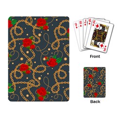 Golden Chain Pattern Rose Flower 2 Playing Cards Single Design (rectangle) by designsbymallika