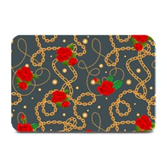 Golden Chain Pattern Rose Flower 2 Plate Mats by designsbymallika