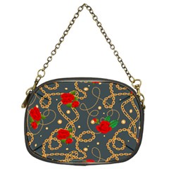 Golden Chain Pattern Rose Flower 2 Chain Purse (one Side) by designsbymallika