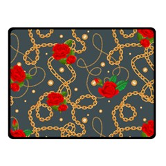 Golden Chain Pattern Rose Flower 2 Fleece Blanket (small) by designsbymallika