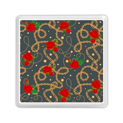 Golden Chain Pattern Rose Flower 2 Memory Card Reader (square) by designsbymallika