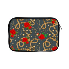 Golden Chain Pattern Rose Flower 2 Apple Ipad Mini Zipper Cases by designsbymallika