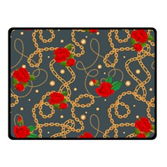 Golden Chain Pattern Rose Flower 2 Double Sided Fleece Blanket (small)  by designsbymallika