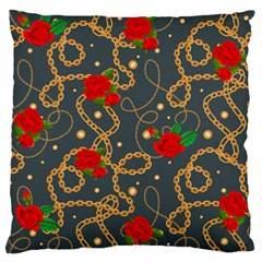 Golden Chain Pattern Rose Flower 2 Standard Flano Cushion Case (one Side) by designsbymallika