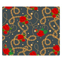 Golden Chain Pattern Rose Flower 2 Double Sided Flano Blanket (small)  by designsbymallika