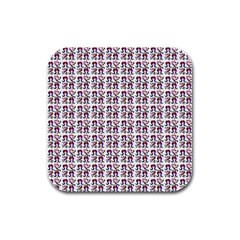 60s Ombre Hair Girl White Rubber Square Coaster (4 Pack)  by snowwhitegirl