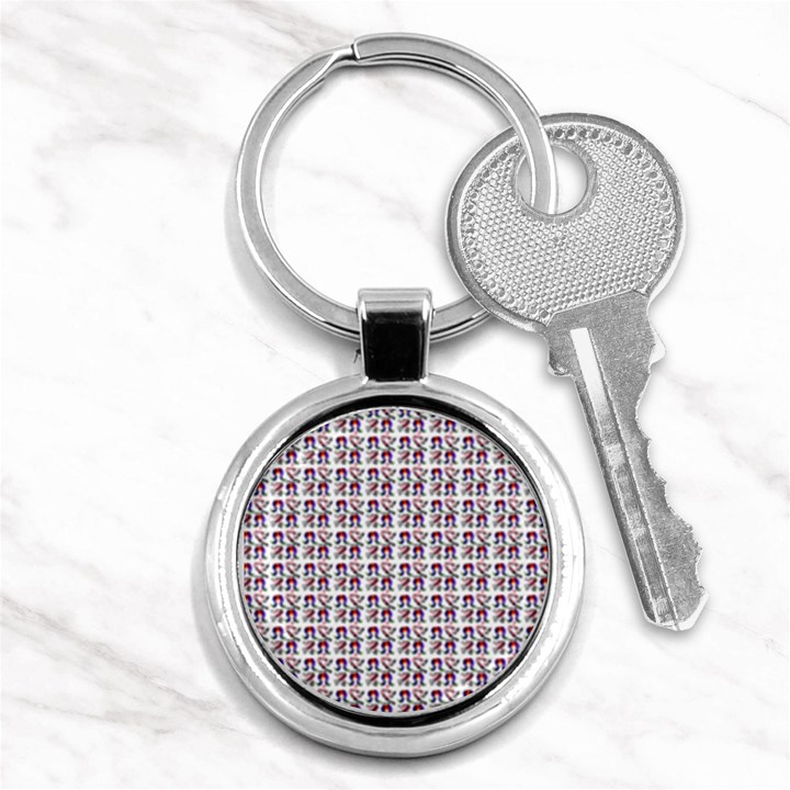 60s Ombre Hair Girl White Key Chain (Round)