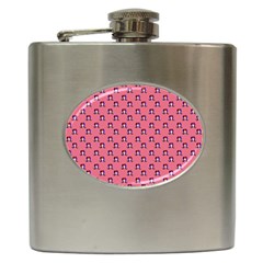 60s Ombre Hair Girl Pink Hip Flask (6 Oz) by snowwhitegirl