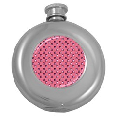 60s Ombre Hair Girl Pink Round Hip Flask (5 Oz) by snowwhitegirl