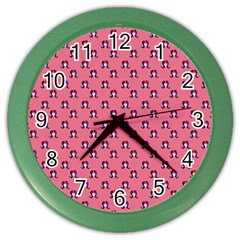 60s Ombre Hair Girl Pink Color Wall Clock by snowwhitegirl