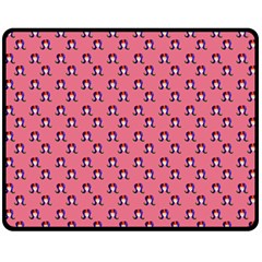 60s Ombre Hair Girl Pink Double Sided Fleece Blanket (medium)  by snowwhitegirl