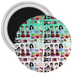 Kawaii Collage Green Ombre 3  Magnets by snowwhitegirl