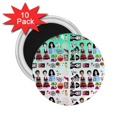 Kawaii Collage Green Ombre 2 25  Magnets (10 Pack)  by snowwhitegirl