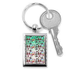 Kawaii Collage Green Ombre Key Chain (rectangle) by snowwhitegirl