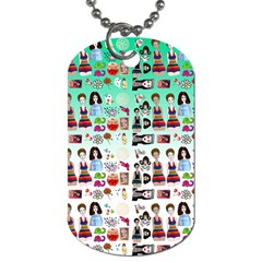 Kawaii Collage Green Ombre Dog Tag (one Side) by snowwhitegirl